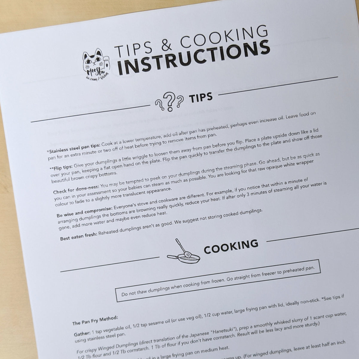 *Dumplings: *Paper Instructions