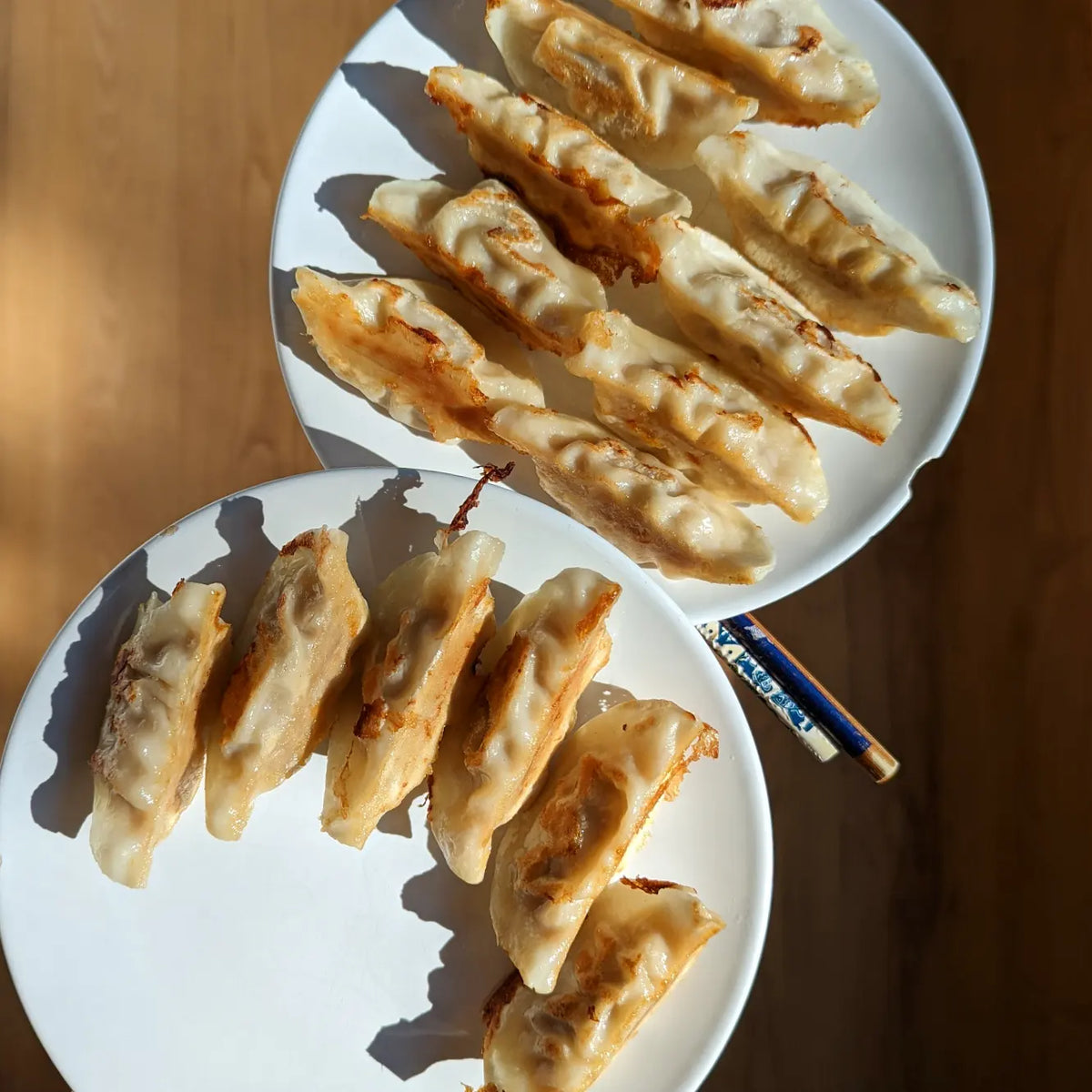 *Pork Dumplings: Local Garlic Scapes
